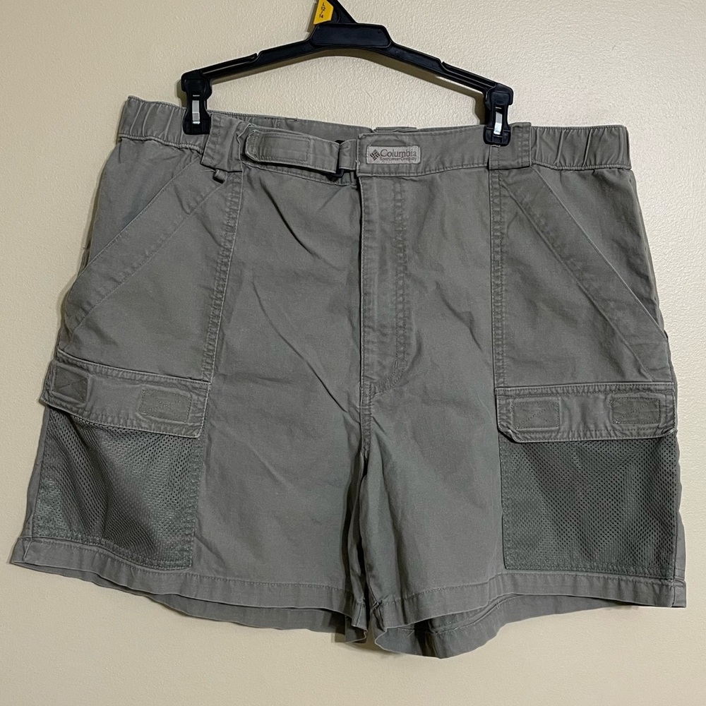 Vintage‎ Columbia PFG gray Cargo Utility Shorts Mesh Pockets Size XL